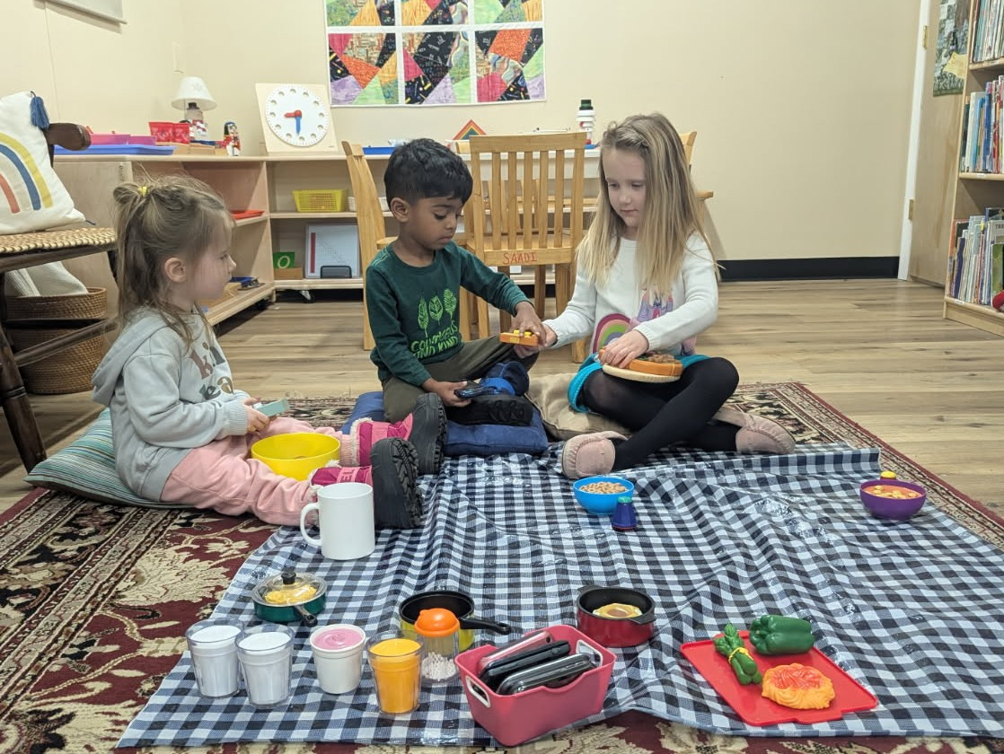 Children engaged in imaginative play together
